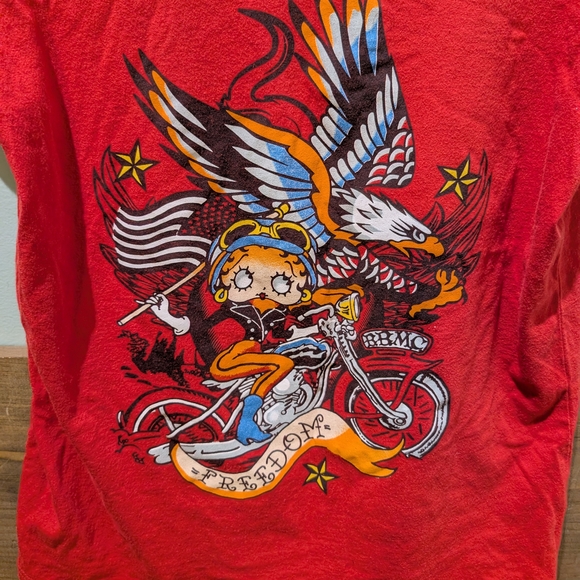 Women's Betty Boop Biker American Graphic T-shirt, Size Small - Picture 2 of 6